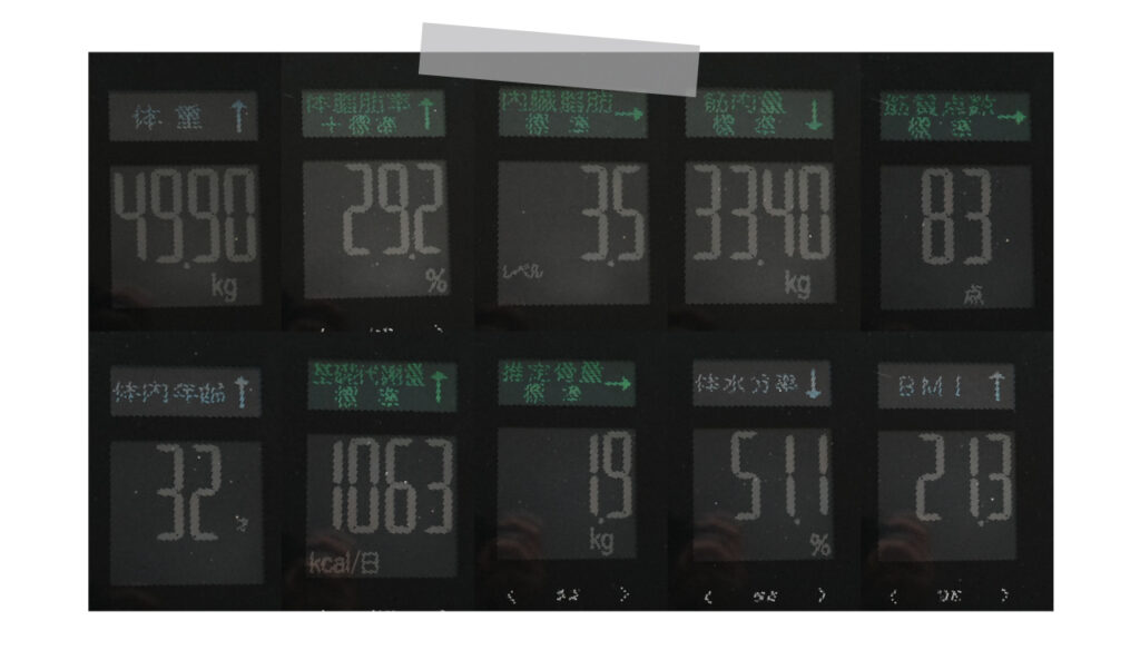 タニタの体重計RD-503測定項目